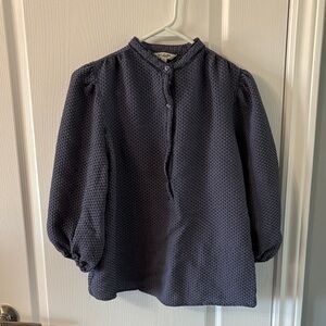 Max Studio Dark Blue Textured Blouse